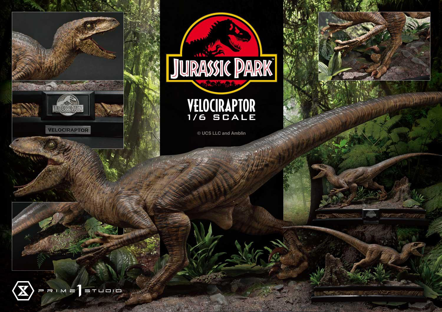 (PRE-ORDER) Prime 1 Studio Legacy Museum Collection Jurassic Park (Film) Velociraptor Attack 1/6 scale